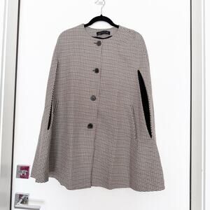 Zara Plaid Cape Coat